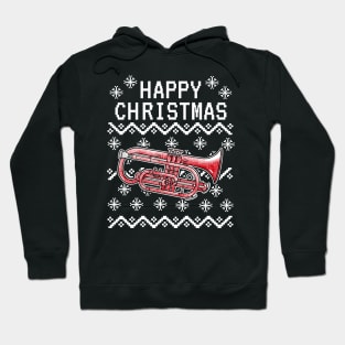 Cornet Ugly Christmas Cornetist Brass Musician Hoodie